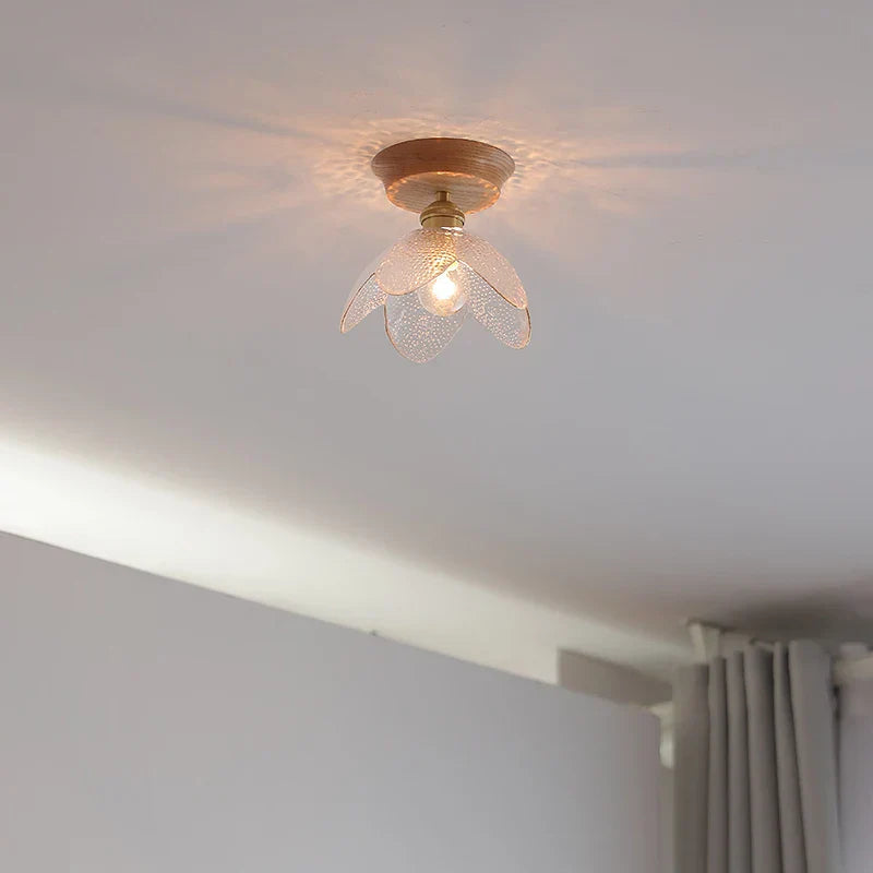 DecorBites™ Glass Wood LED Ceiling Light Modern Ceiling Lamp