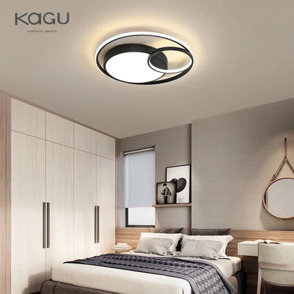 DecorBites™ Black Modern LED Ceiling Lights, Dimmable Round Ring Light Fixtures for Living Room
