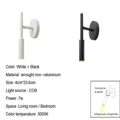 DecorBites™ Adjustable Indoor LED Wall Lamp Spotlight Fixture, Aluminum, Rotatable 350°