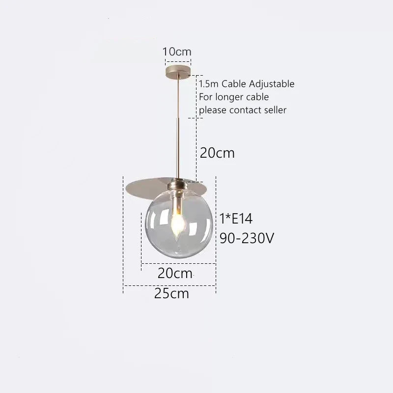 DecorBites™ Colorful Glass Metal Dinning Pendant Lamp