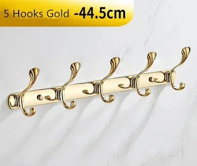 DecorBites™ Brass Gold Towel Hook: Wall Mount Bathroom/Kitchen Hanger