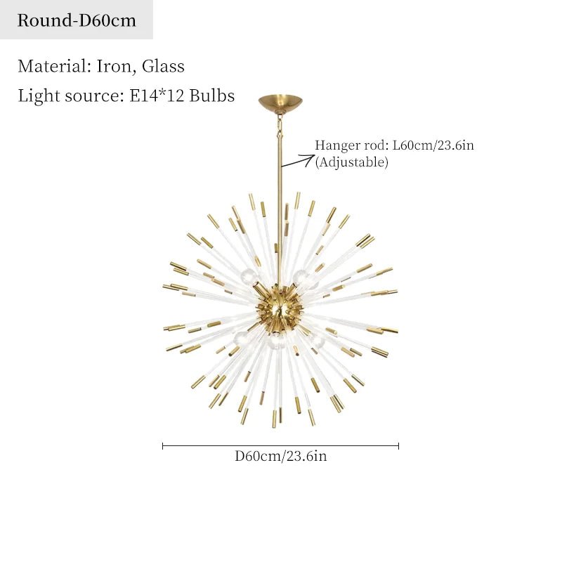 DecorBites™ Dandelion Golden Ball Chandelier - Nordic Postmodern Bedroom Dining Room Decor