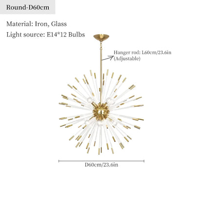 DecorBites™ Dandelion Golden Ball Chandelier - Nordic Postmodern Bedroom Dining Room Decor