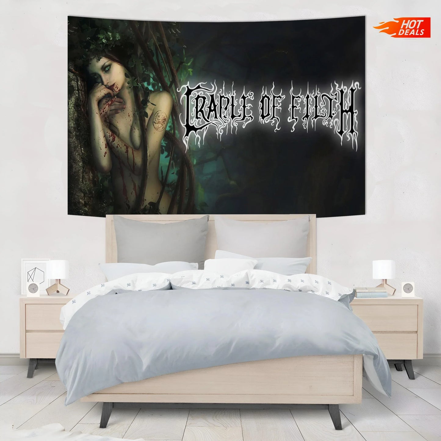 Decobites Gothic Rock Band Tapestry for Bar or Basement Wall Decor