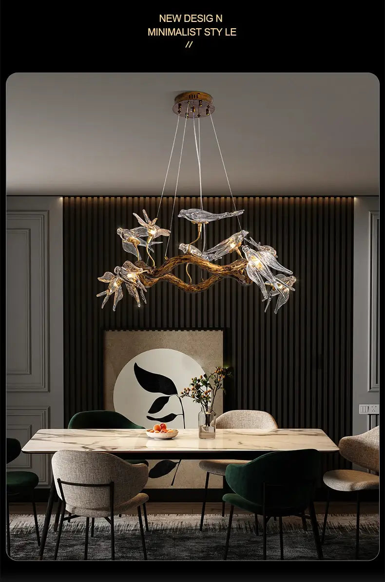 Decorbites™ Luxus-Vintage-Glasvogel-Kronleuchter