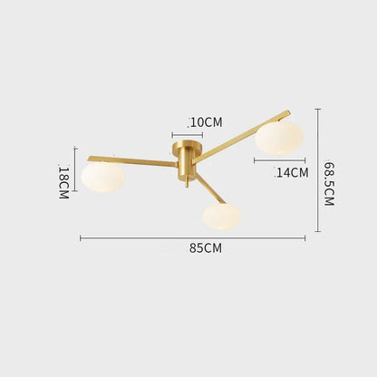 DecorBites™ Brass Glass Ceiling Lamp, G9 Bulb Suspension Light for Bedroom, Living Room