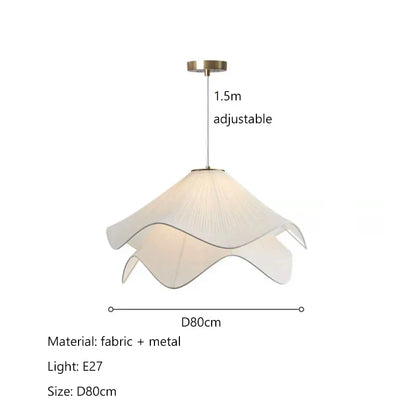 DecorBites™ Cream Fabric LED Pendant Lights - Nordic Minimalist Style Chandelier for Home Decor