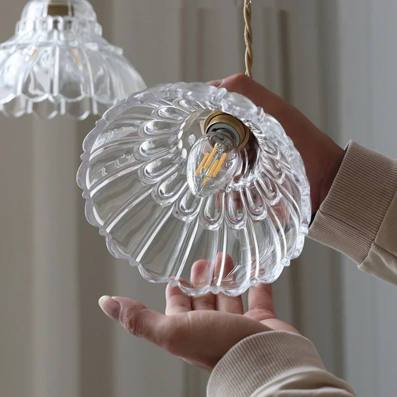 DecorBites™ Glass LED Pendant Lamp Modern Copper Socket Hanging Light