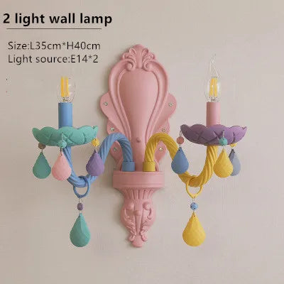 DecorBites™ Crystal Chandelier: Modern Macaron Color Children Room Luminaire
