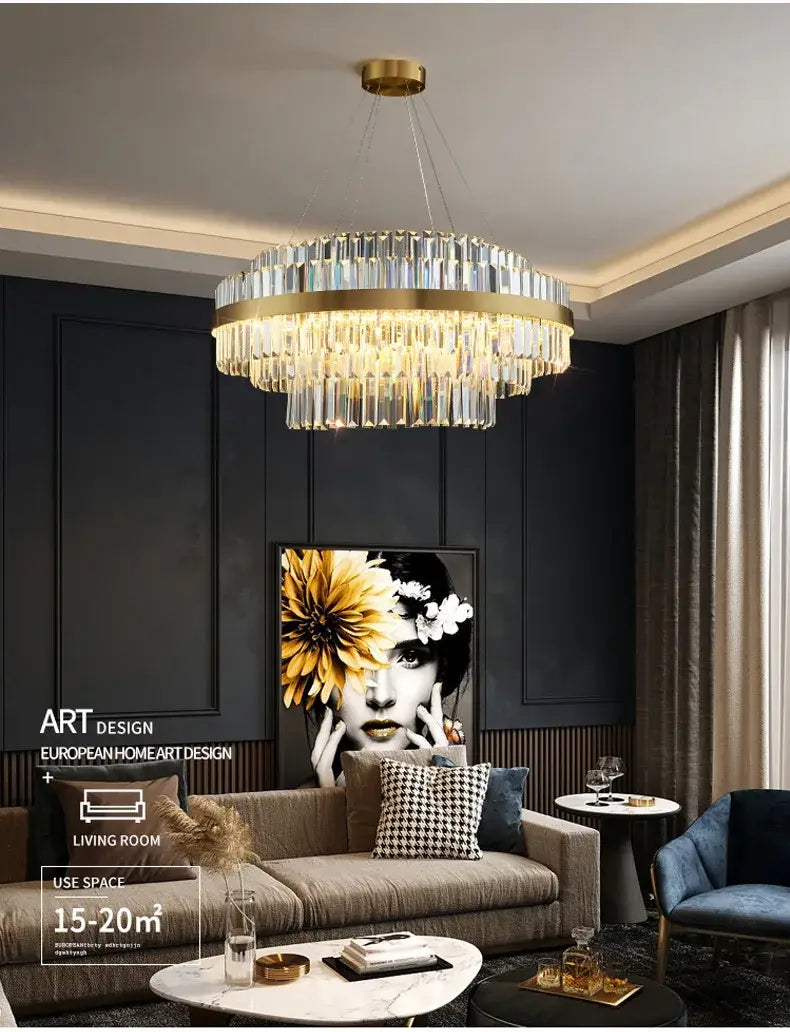 DecorBites™ Luxury LED Crystal Chandelier for Home Decor
