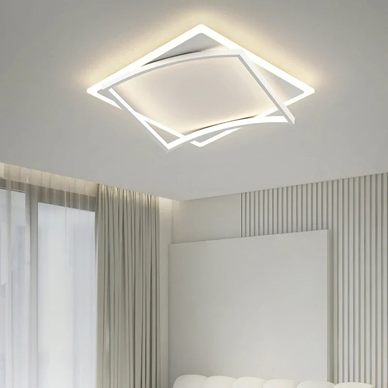 ديكوربايتس™ مصباح سقف LED مربع هندسي مع جهاز تحكم عن بعد لغرفة الدراسة وغرفة المعيشة وغرفة النوم