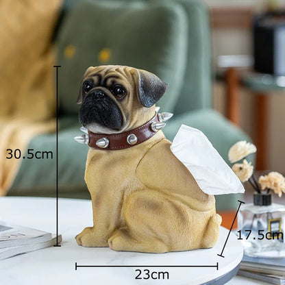 DecorBites™ Bulldog Tissue Box: Cute Dog Shape Coffee Table Decoration