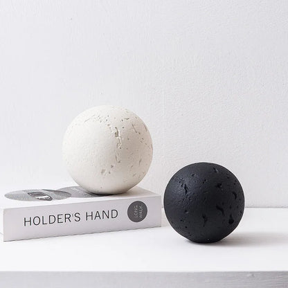 ديكور بايتس™ - زينة سيراميكية هندسية كروية على شكل قمر - إكسسوار ديكور منزلي