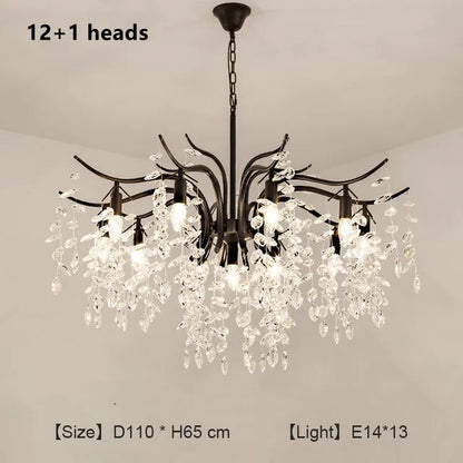 DecorBites™ Crystal Chandelier: Modern Luxe LED Branch Lighting for Living Room and Bedroom.