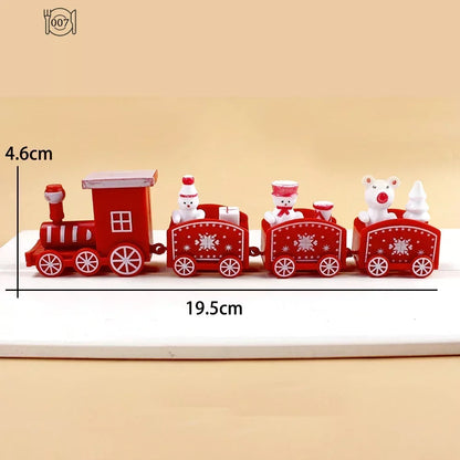 Plastic Christmas Train 2023 Christmas Decorations for Home Xmas Navidad Noel Gifts Christmas Ornament New Year 2023