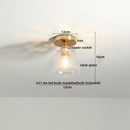 DecorBites™ Glass LED Ceiling Light for Corridor Balcony Modern Indoor Lighting