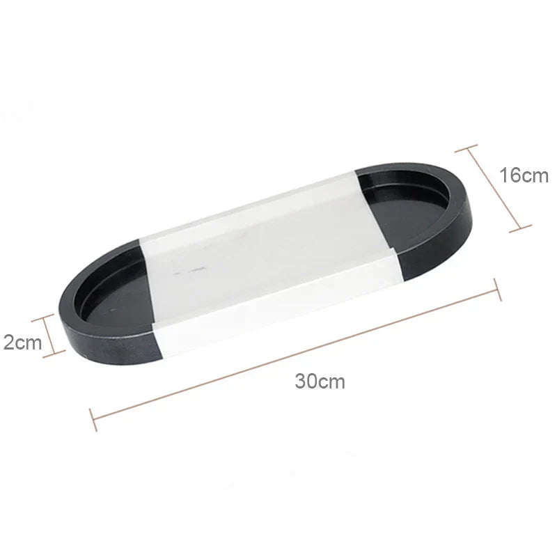 DecorBites™ Calacatta Marble Vanity Tray for Perfume Candles Jewelry Luxury Home Decor