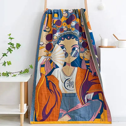 Toallas de baño de gasa de algodón DecorBites™ - Toalla suave y de secado rápido para adultos