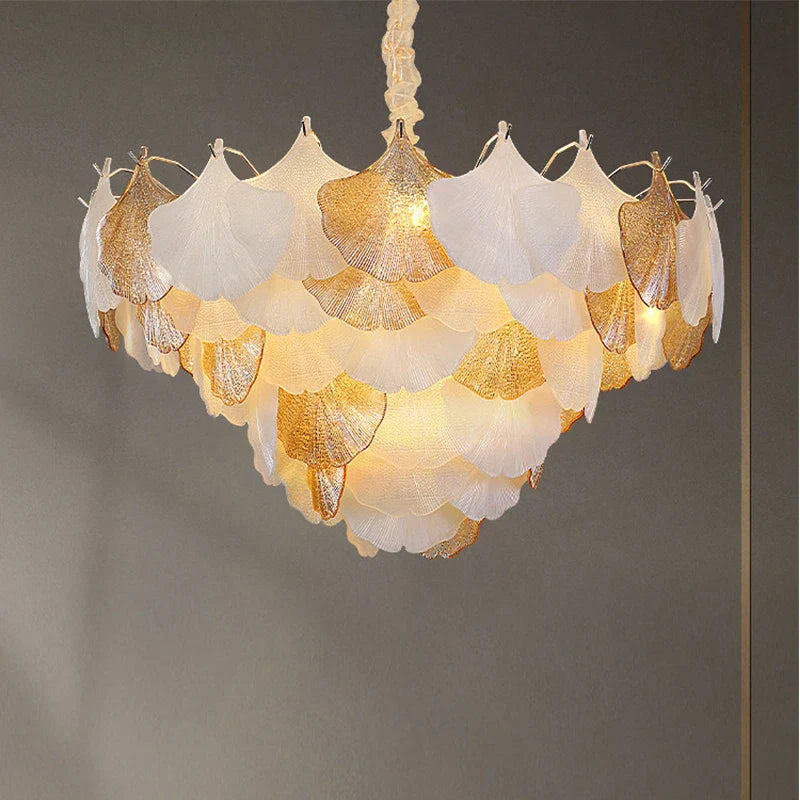DecorBites™ Crystal Chandelier Shell Lamp: Luxury Nordic Design for Living Room, Bedroom, Hall