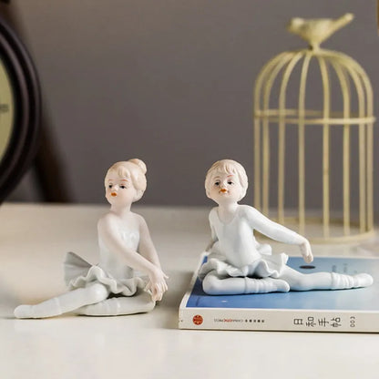 DecorBites™ Ceramic Ballet Girl Figurine: Home Decor, Living Room, Bedroom, Kids Gift