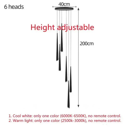 DecorBites™ LED Chandelier: Modern, Dimmable Ceiling Light for Living Room, Kitchen, Staircase