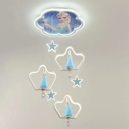DecorBites™ Kids' Modern Crystal LED Chandelier Ceiling Lamp, Bedroom Lighting Fixture