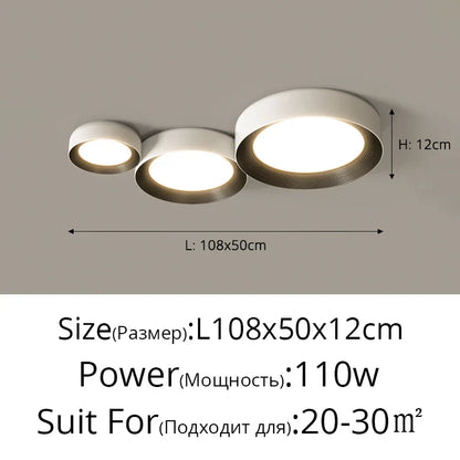 DecorBites™ LED Ceiling Lights: Modern Dimmable Square Circular Indoor Lighting for Bedroom, Balcony, Aisle