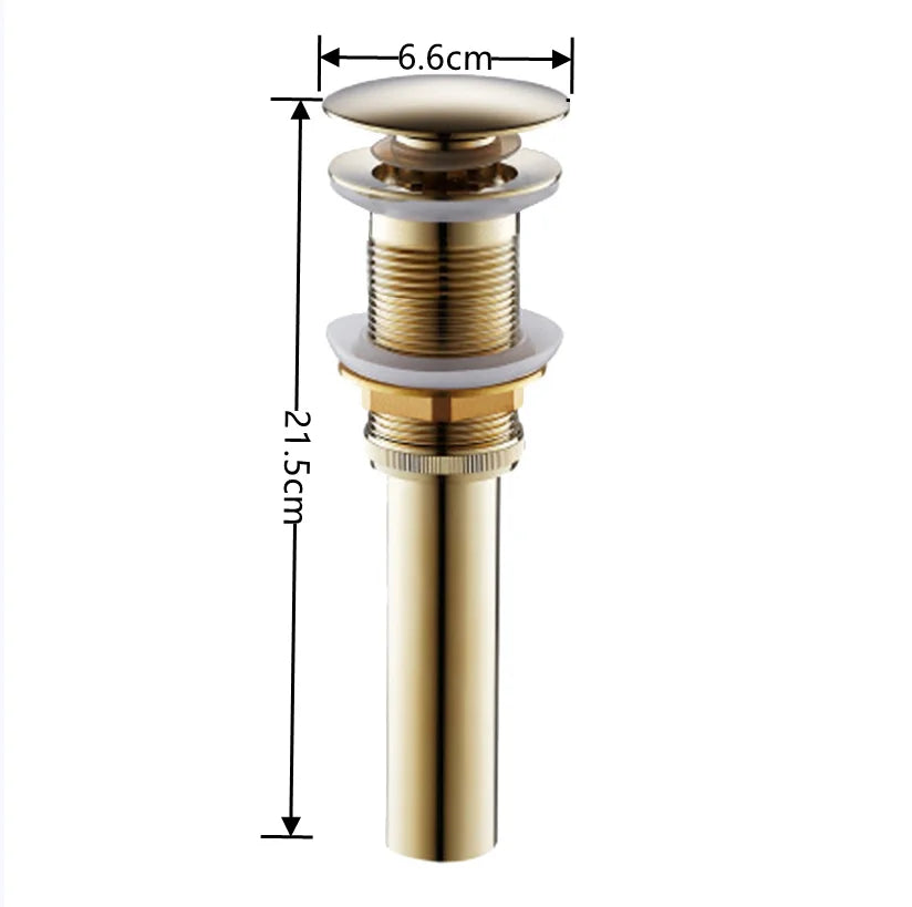 DecorBites™ Brass Pop Up Drain for Bathroom Lavatory Sink - Water Drainer