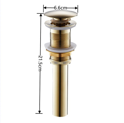 DecorBites™ Brass Pop Up Drain for Bathroom Lavatory Sink - Water Drainer
