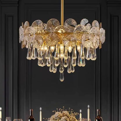 DecorBites™ Crystal Chandelier: Modern Glass Pendant Lights for Living Room Dining Bedroom
