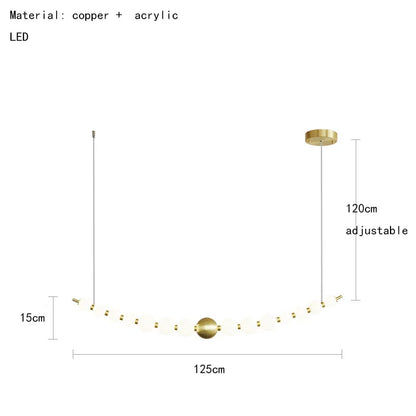 DecorBites™ Brass Round LED Pendant Lights Adjustable Wire Copper Aluminium Lamps