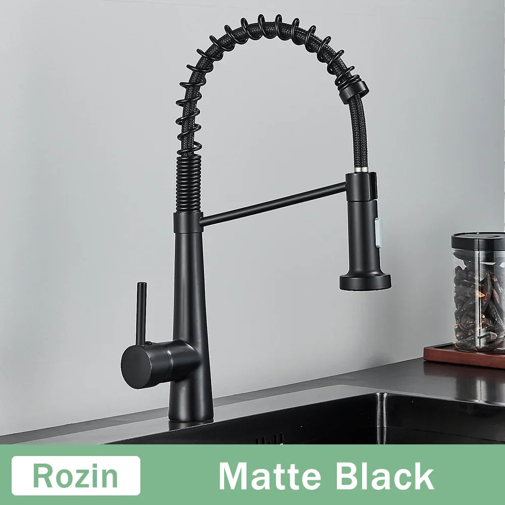 DecorBites™ Black Gold Kitchen Faucet with Pull Down Sprayer