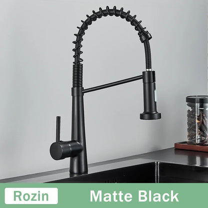 DecorBites™ Black Gold Kitchen Faucet with Pull Down Sprayer