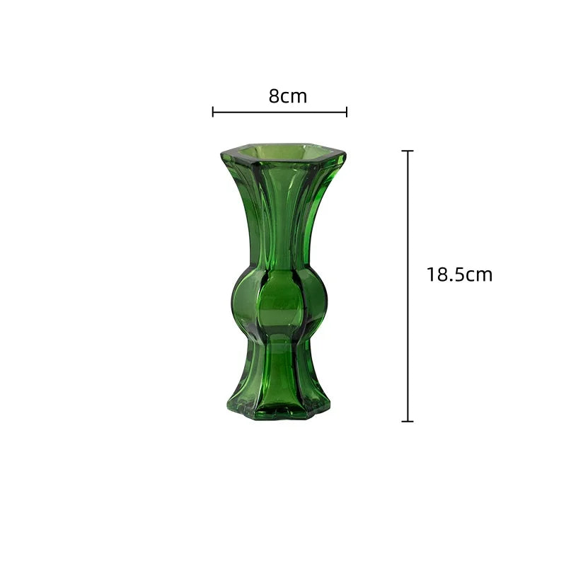 DecorBites™ Green Glass Geometry Vase Hydroponics Terrarium Home Decoration Accessory
