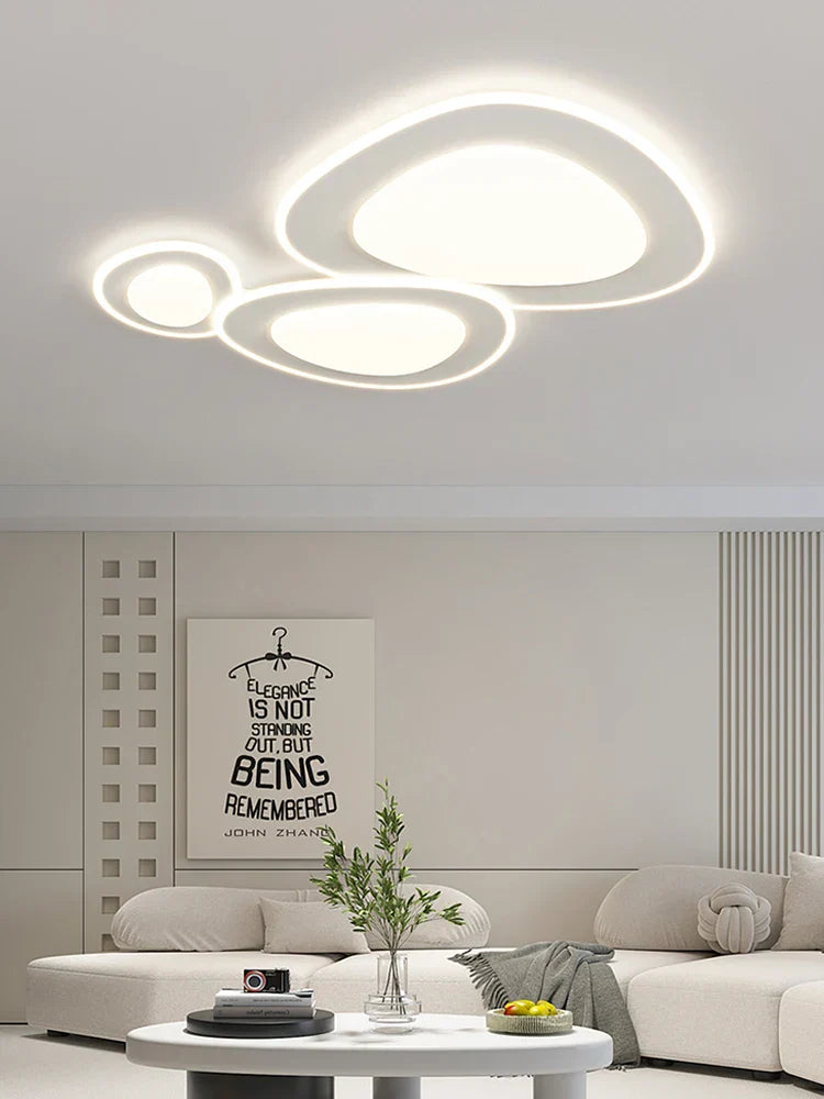 White Minimalist LED Chandelier C W110cm Design