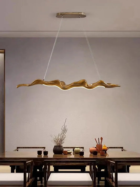 Vintage Resin Leaf Pendant Light With Iron Finish