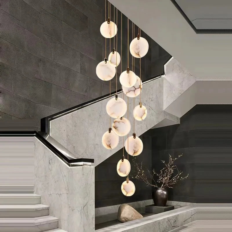 Nordic Marble Pendant Light With Polished Copper Finish