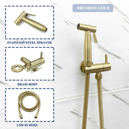 DecorBites™ Gold Bidet Faucet Handheld Sprayer Single Cold Water Tap Hygienic Toilet Shower