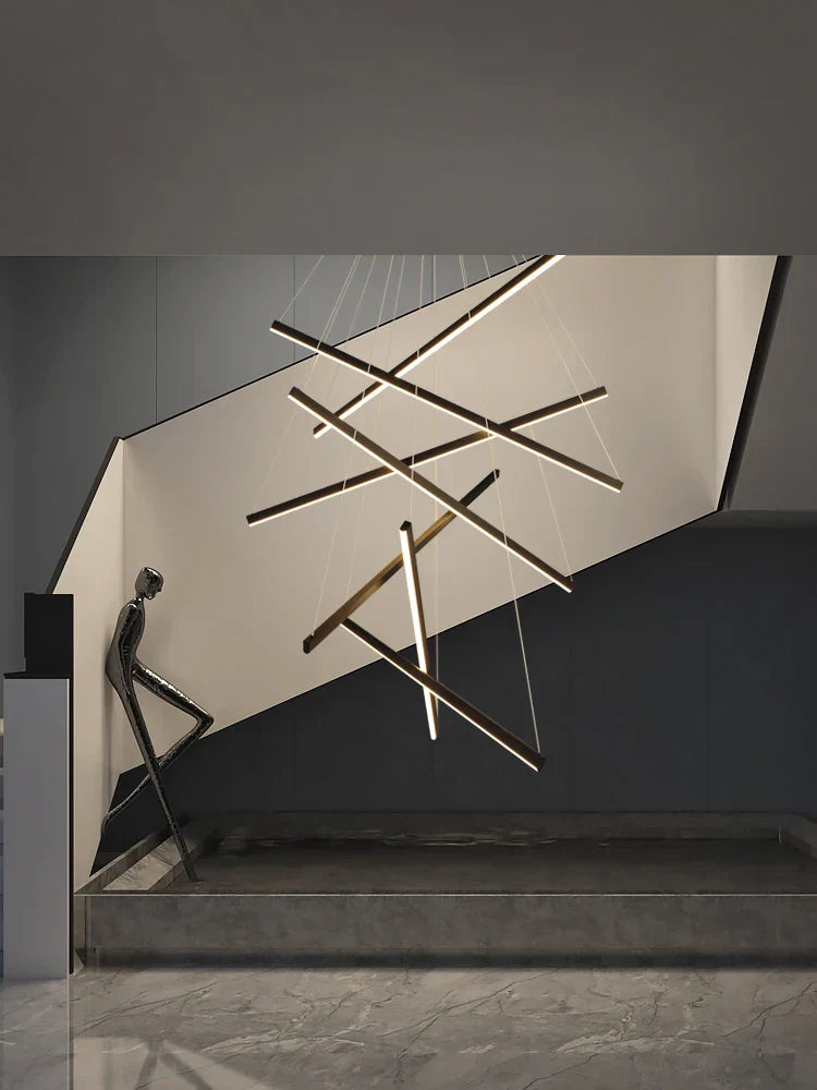 DecorBites™ LED Chandelier for Modern Duplex Interior, Loft Decor, Living & Dining Room Lighting