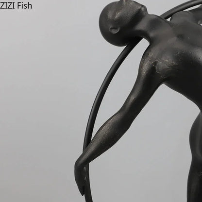 DecorBites™ Abstract Cast Iron Acrobatics Sculpture Desk Decoration Slender Figures