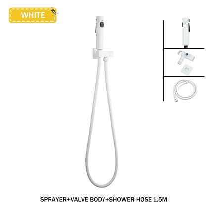 DecorBites™ Brass Bidet Faucet Set Dual Function Shattaf Sprayer Gold Sanitary Shower