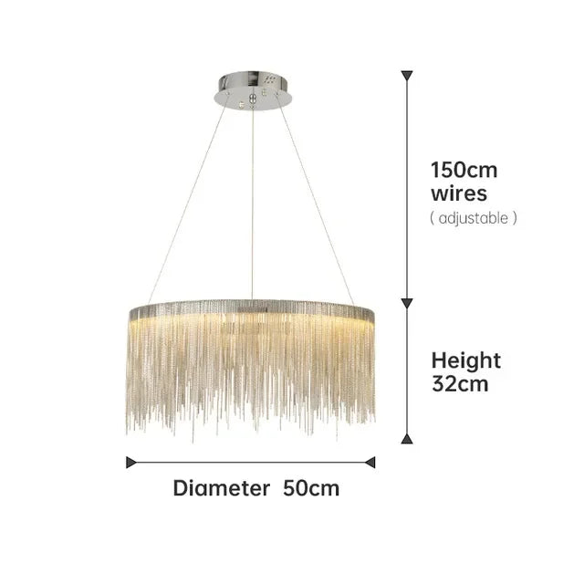 Gold Chain Tassel Chandelier