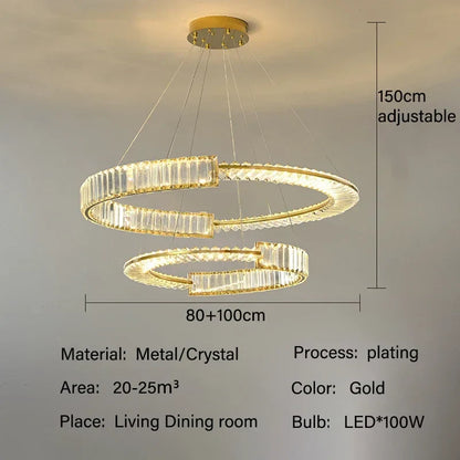 DecorBites™ Crystal Chandeliers: Modern Luxury LED Lighting Fixture for Living, Dining, and Bedroom