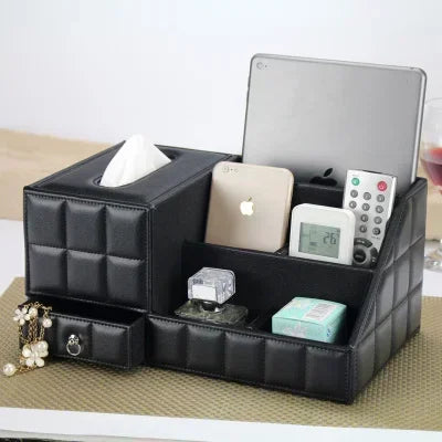 DecorBites™ Desktop Tissue Box Holder: Elegant Paper Towel Storage Tray for Home and Office