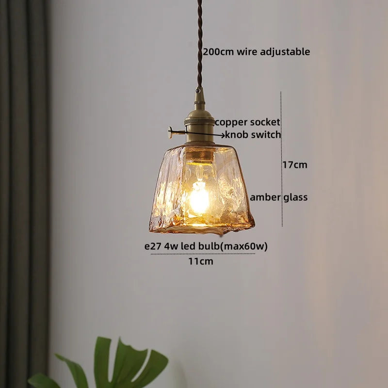 DecorBites™ Clear Glass LED Pendant Light | Nordic Hanging Chandelier for Kitchen, Living Room