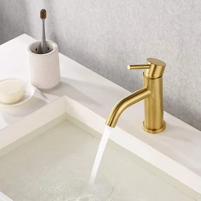 DecorBites™ Gold Stainless Steel Basin Faucet with Single Handle for Bathroom Sink