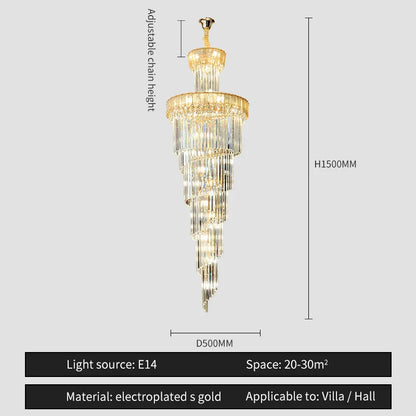 DecorBites™ Crystal Chandelier: Elegant Villa Living Room Lighting