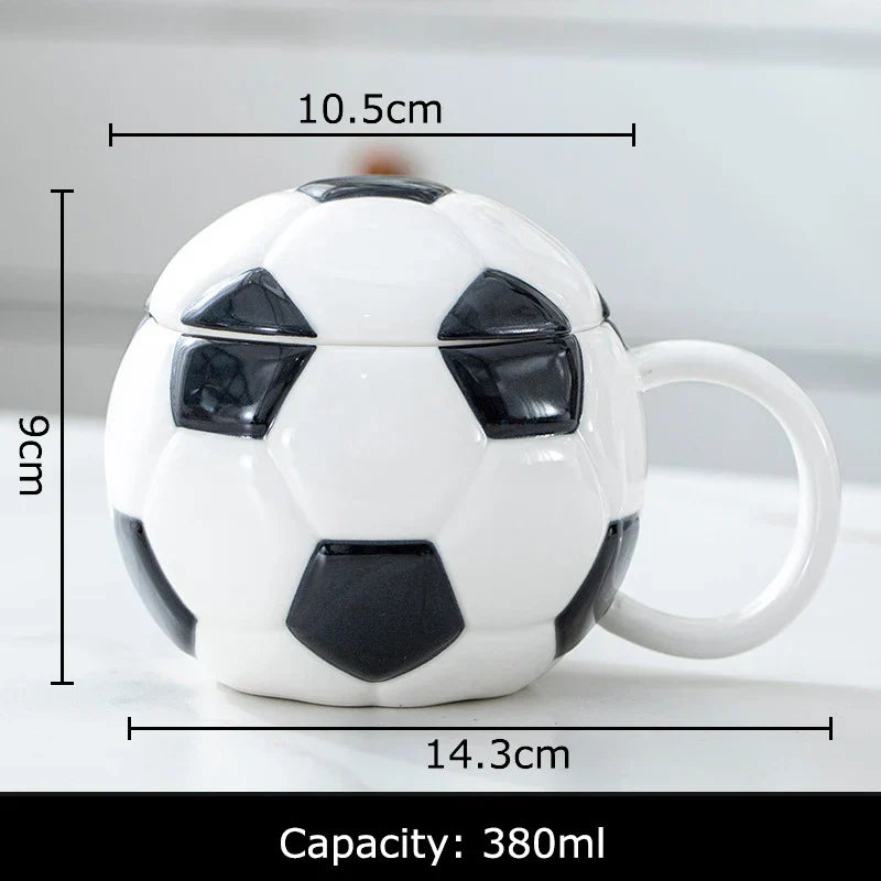 DecorBites™ Baseball Shape Ceramic Mug with Lid - Coffee, Tea, Juice Cup