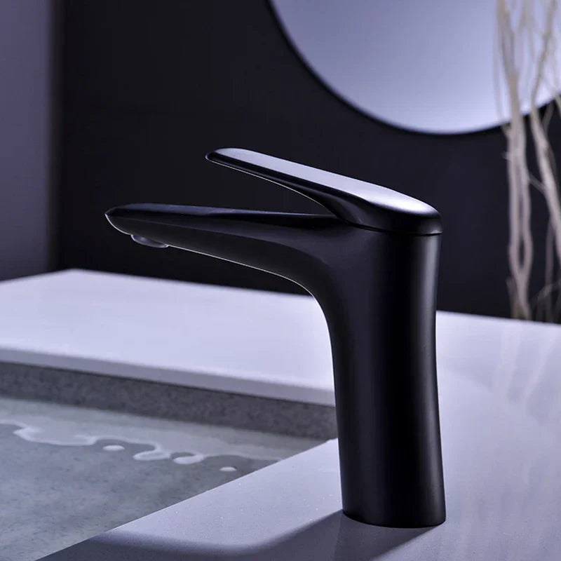 DecorBites™ Basin Faucet: Single Handle Mixer Tap in Black/Chrome/Grey/Gold with Hot Cold Water