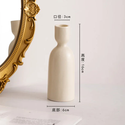 مجموعة حاملات الشموع الخزفية الهندسية من DecorBites™ - زينة منزلية مزخرفة